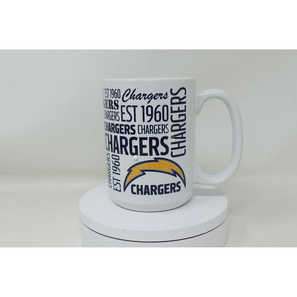 Los Angeles Chargers 15 oz Ceramic Coffee Mug  NFL Team Logo & Text Design